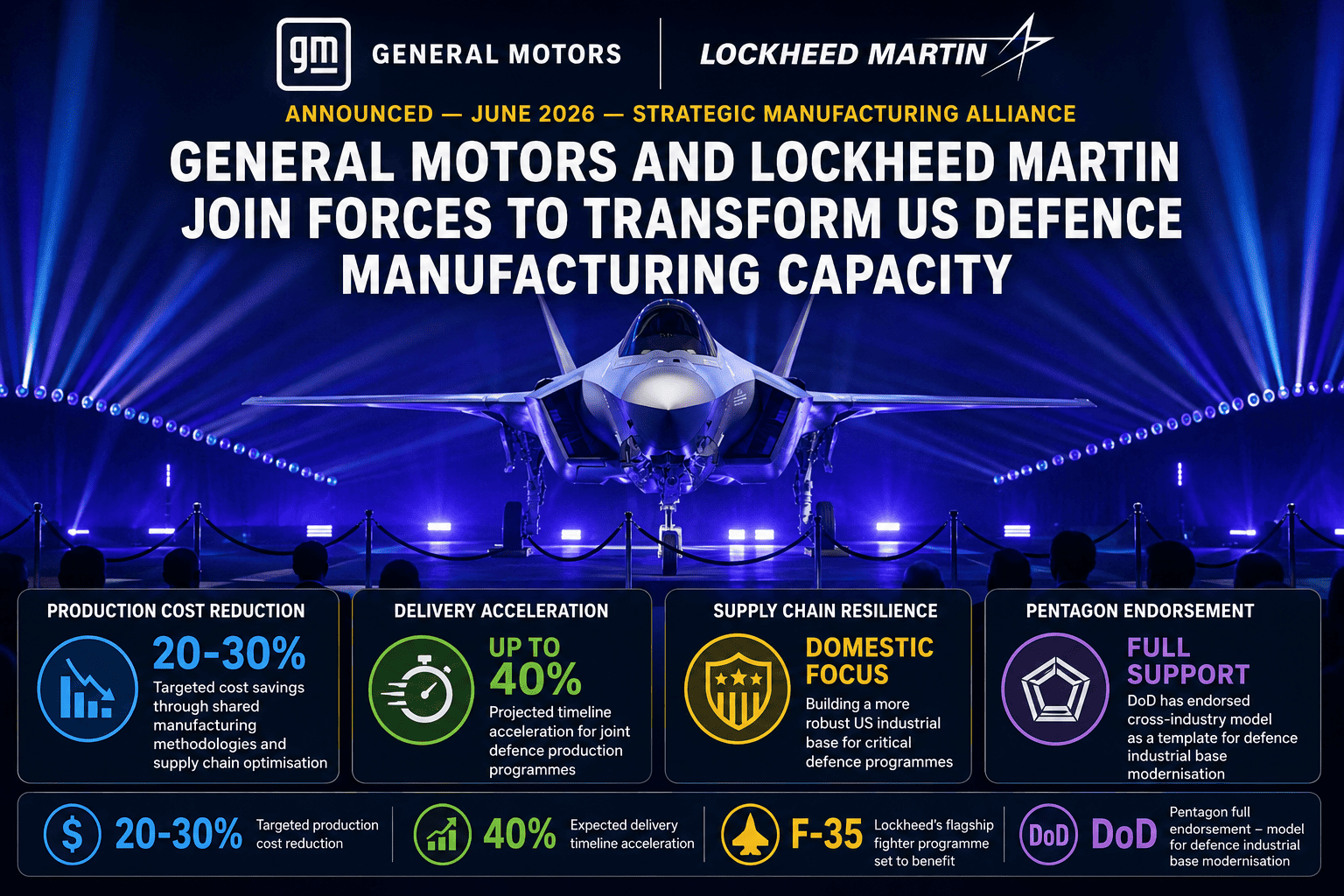 GM & Lockheed Martin Scale Defence Manufacturing Cooperation
